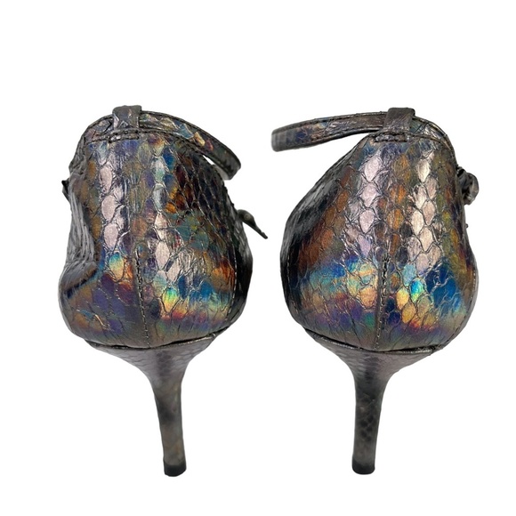 PELLE MODA Genuine Leather Rhinestone T Strap High Heels Sandals Formal Shoes 7 - Picture 6 of 16